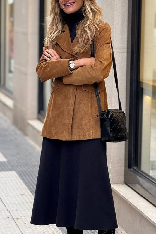Brown Suede Trench Coat