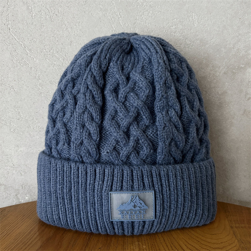 Unisex Thick Needle Wool Mountain Embroidery Knitted Hat artswardrobe