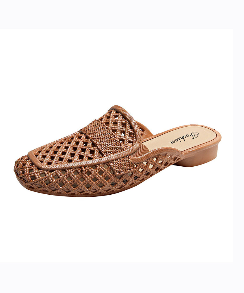 New Apricot Hollow Out Breathable Slide Sandals Ap1058