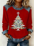 Comstylish Women's Christmas Pattern Patchwork Comfortable