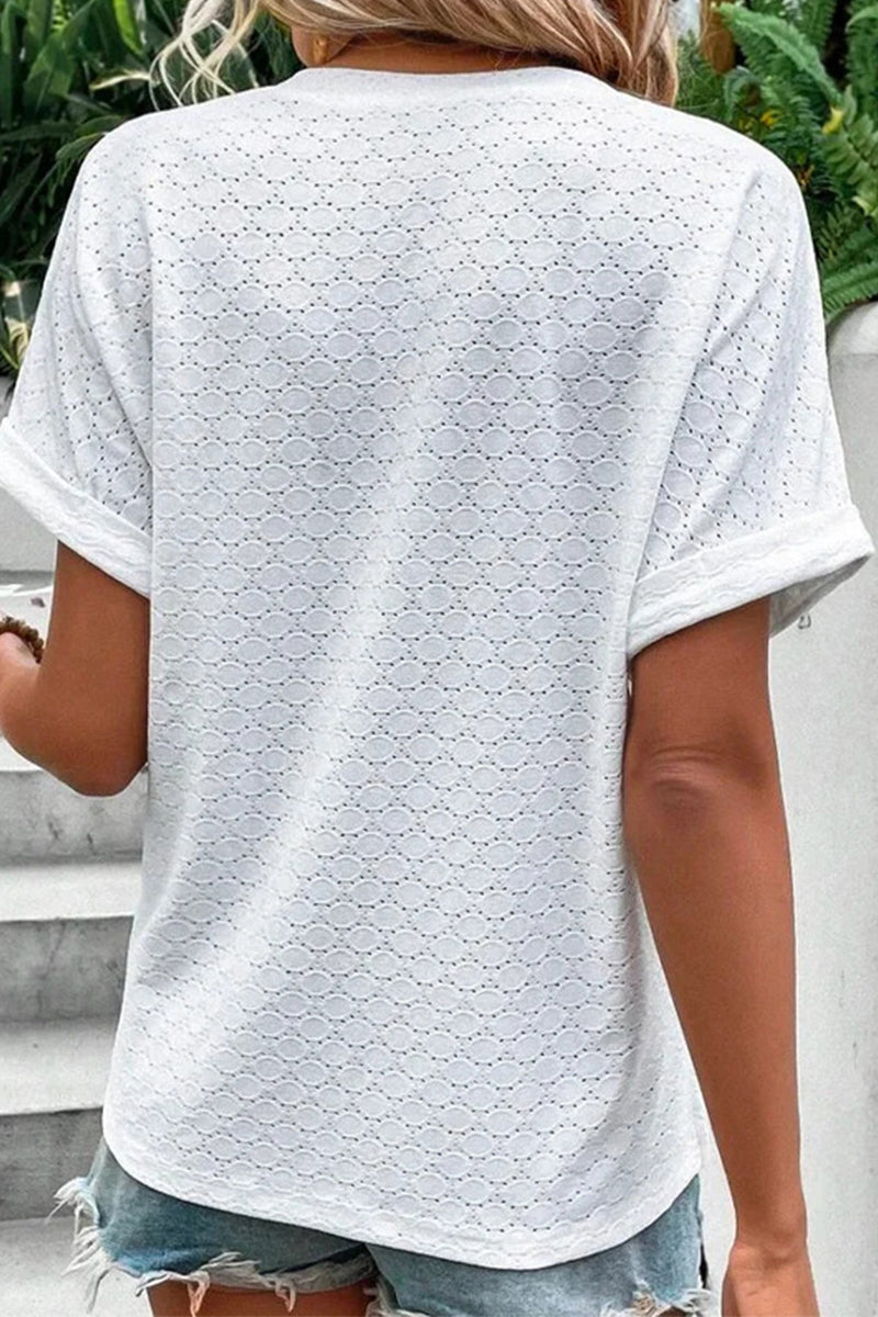 Buttons V Neck T-shirts(10 Colors)