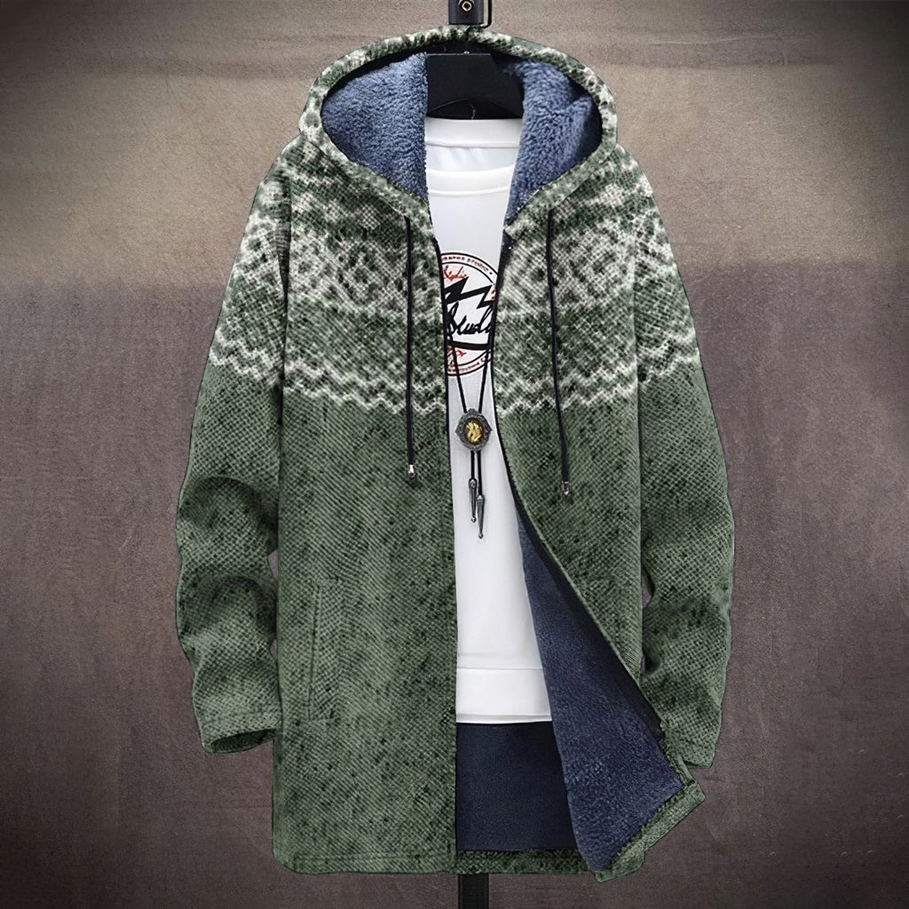 Men's Vintage Knitted Jacquard Pattern Cozy Cardigan Sweater elevenforest