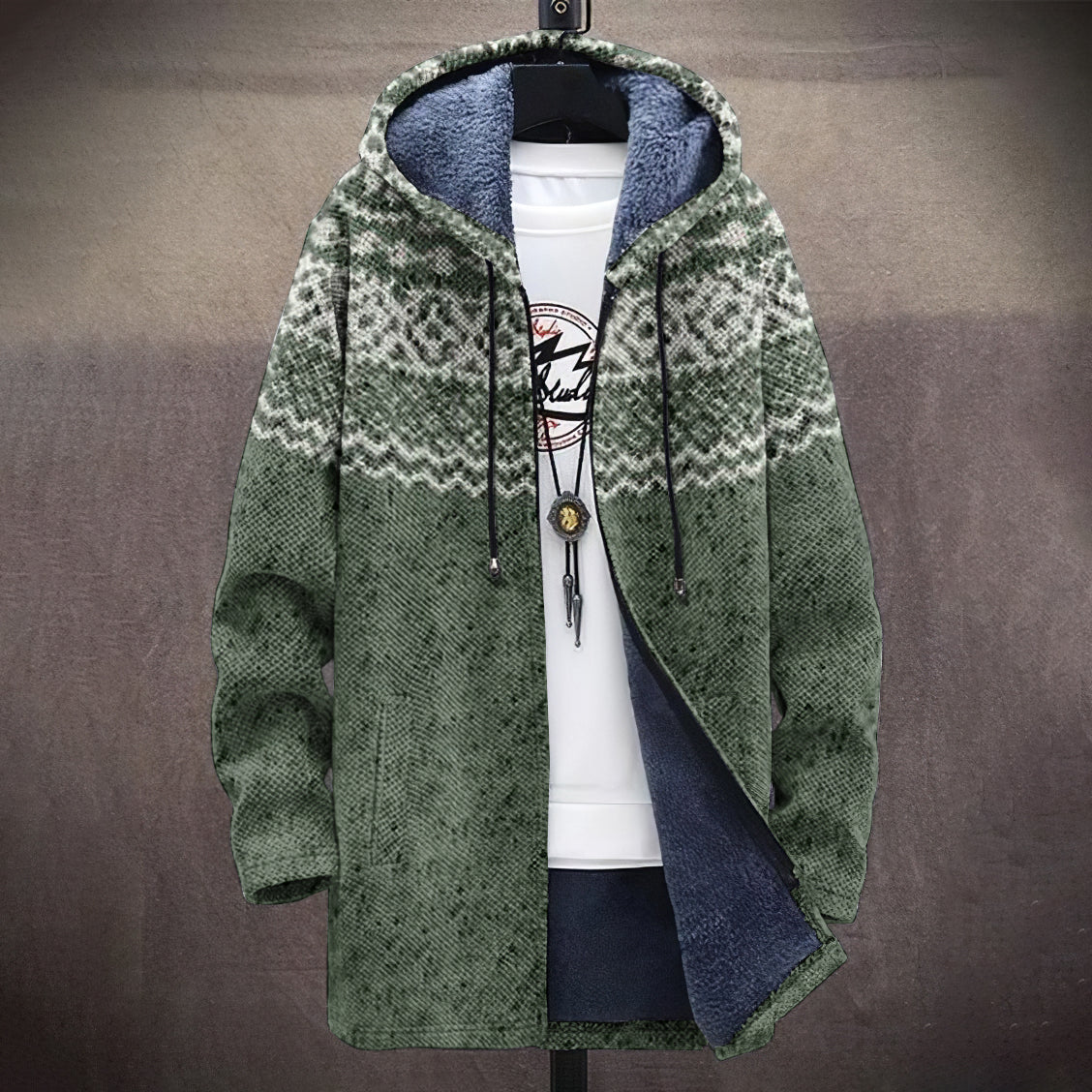 Men's Vintage Knitted Jacquard Pattern Cozy Cardigan Sweater elevenforest