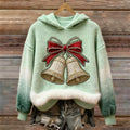 Women's Retro Christmas Tree Pattern Casual Hooded Sweatshirt