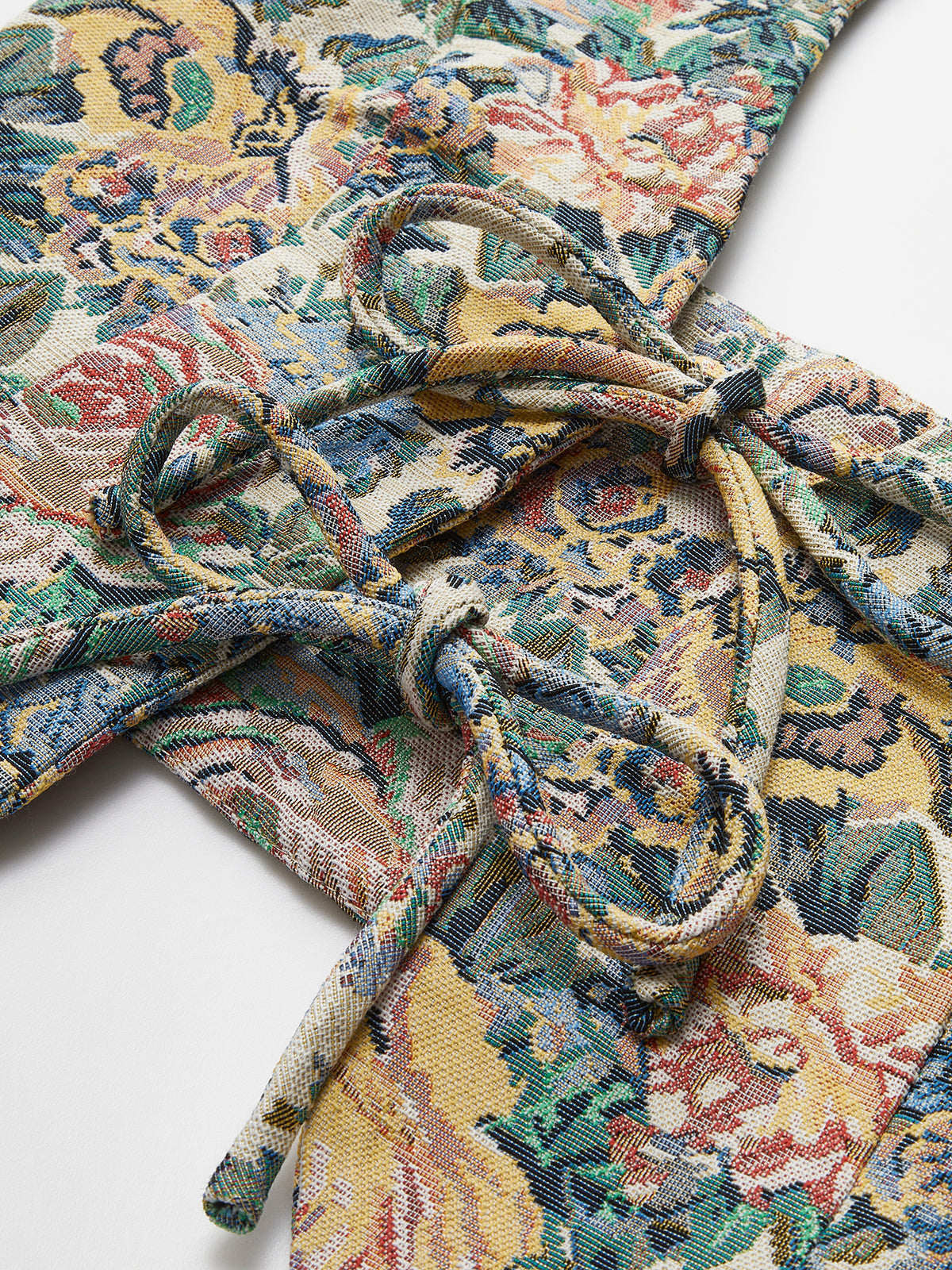 Printed Halter Tie Front Vest