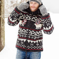 Mens Vintage Fair Isle Polar Bear Knitted Hooded Cardigan elevenforest