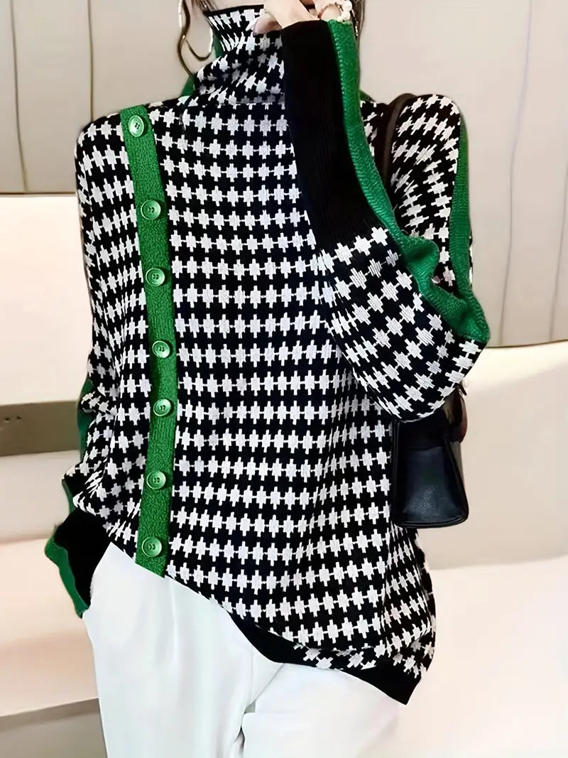 JO | Turtleneck sweater with all-over pattern