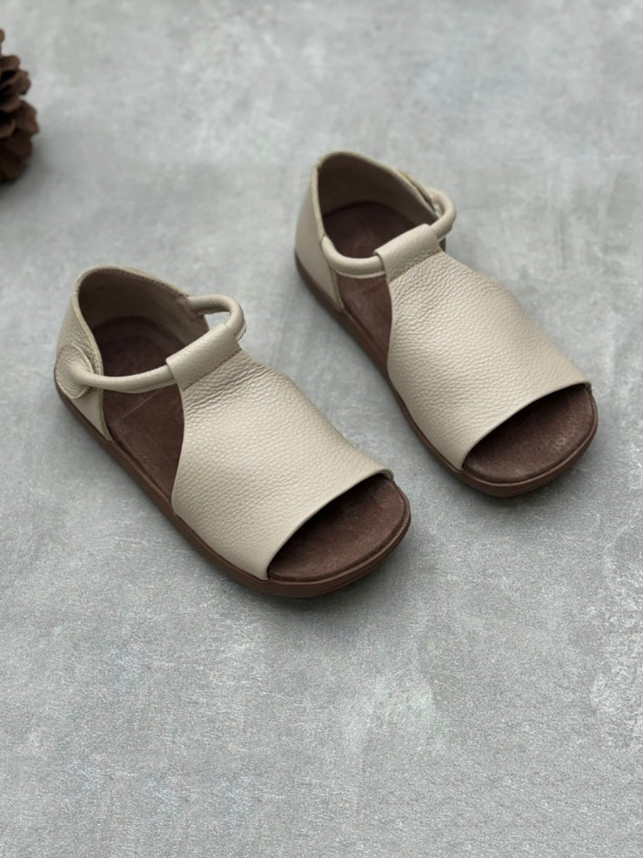 Summer Soft Genuine Leather Flat Sandals Fd035
