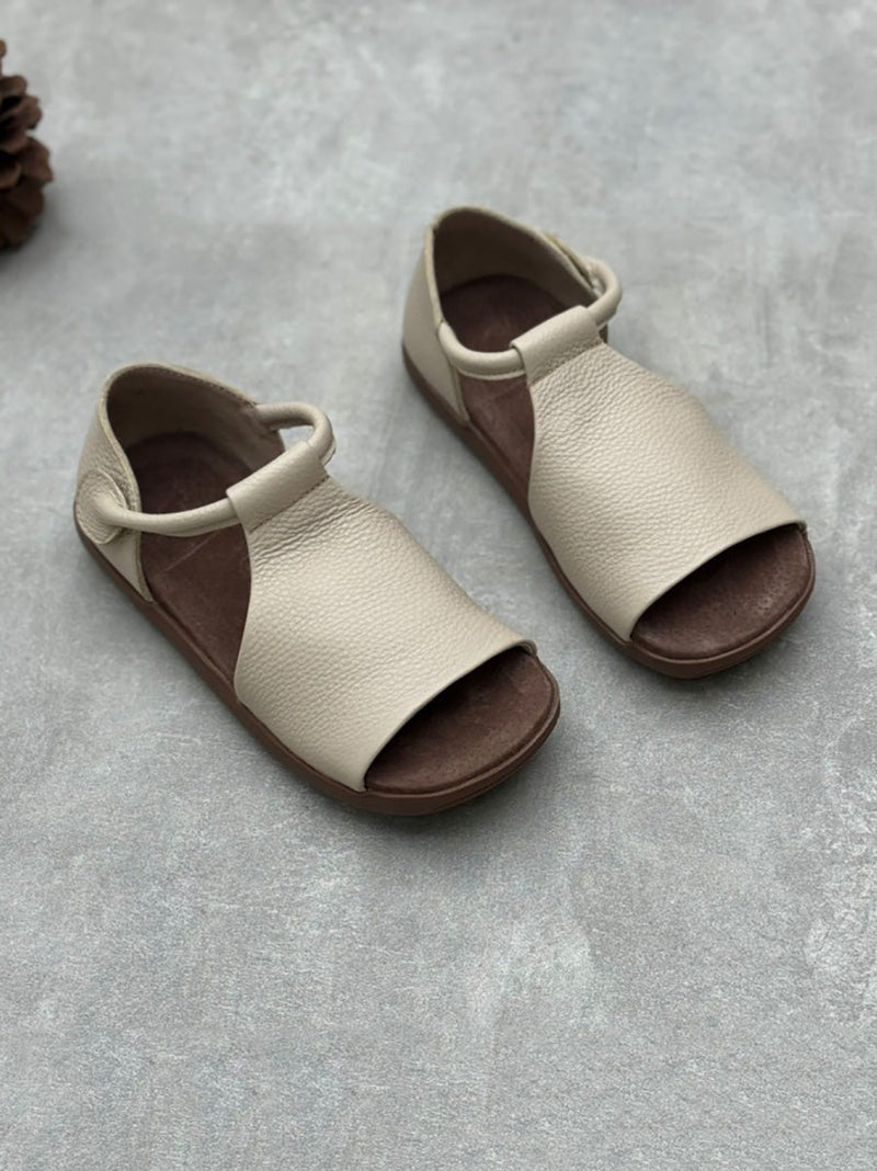 Summer Soft Genuine Leather Flat Sandals Fd035