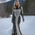 Women's Viking Celtic Knot Art Cozy Knit Maxi Dress artswardrobe