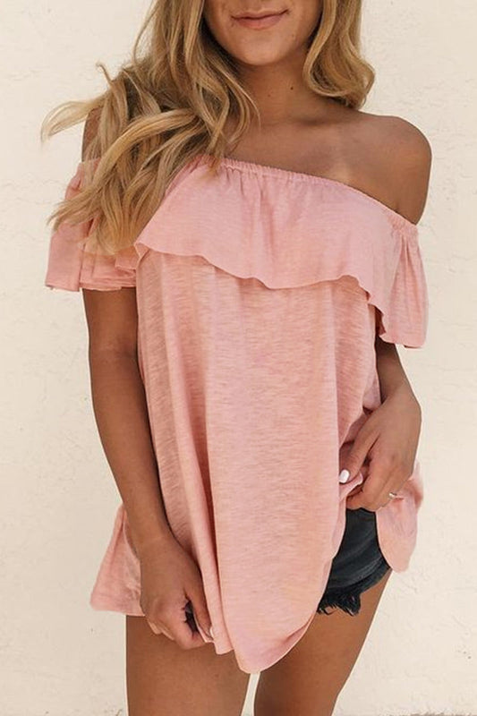 Off the Shoulder T-shirts(4 Colors)