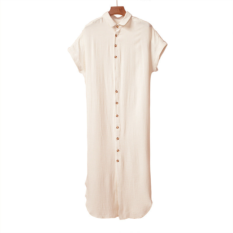 Color ’s Summer V-neck Cardigan Shirt – Short Sleeve Single Breasted Top