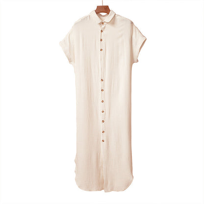 Color ’s Summer V-neck Cardigan Shirt – Short Sleeve Single Breasted Top