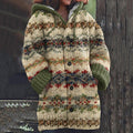 Vintage Tribal Icelandic Pattern Cardigan Sweater elevenforest