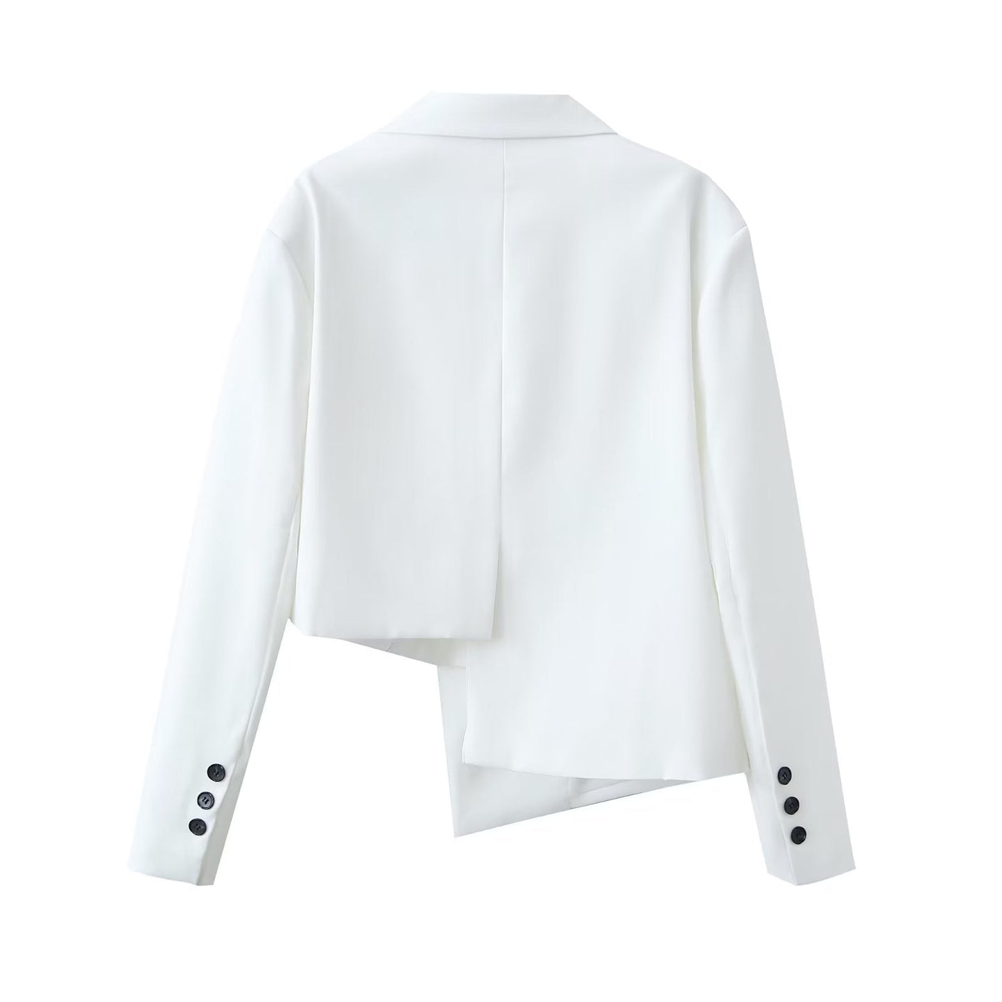Autumn Winter Irregular Asymmetric Blazer High Waist Wide Leg Pants Set