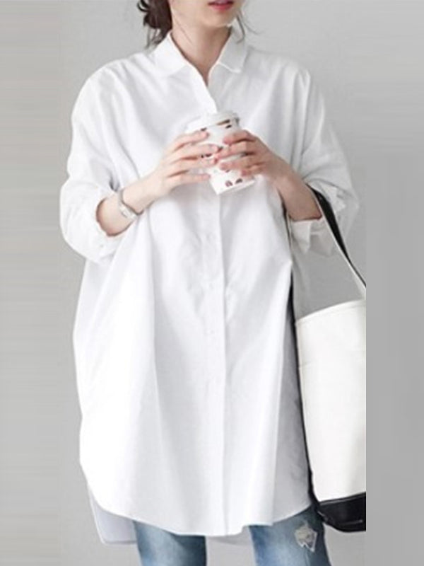 Urban Loose Color Striped Lapel Blouse Top