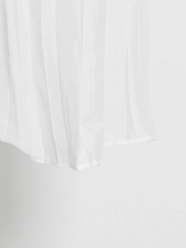 Original Sleeveless Irregularity Color High-neck T-shirt Top&pleated Skirt Bottom Two Pieces Set