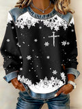 Comstylish Women's Christmas Faith Print Sweatshirt