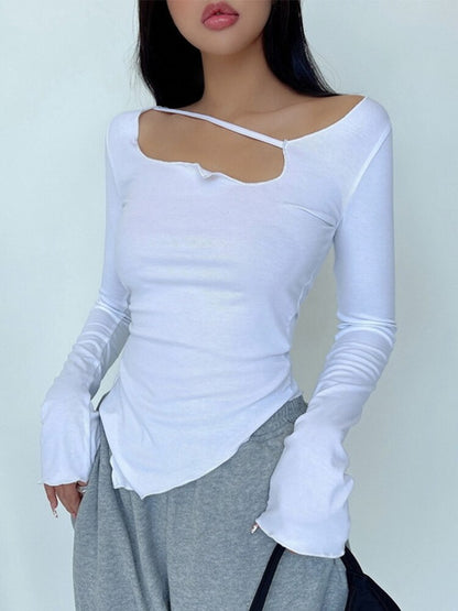 Body Desire Style T Shirt Design Slim Irregular Thin Top Tees Hot Korean Tops Ool Girl