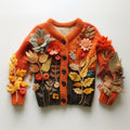 Vintage Falling Flower Embroidered Print Women's Cardigan Sweater artswardrobe