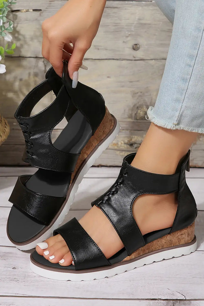Black Crisscross Gladiator Sandals