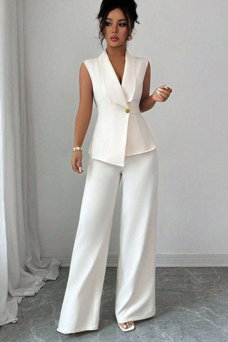 Asymmetric Two Piece Vest Pants Set