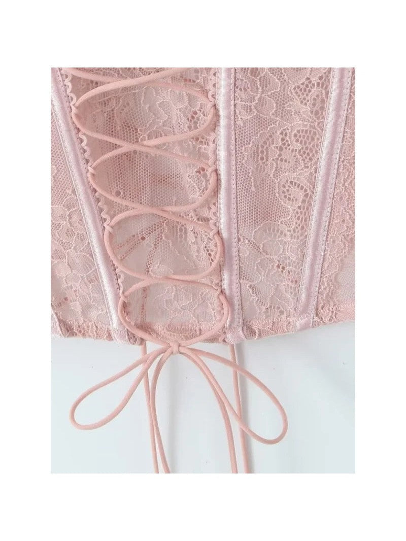 Lace Camisole Tie Up Tank Top