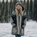 Women's Viking Celtic Knot Cozy Warm Knit Hooded Jacket artswardrobe