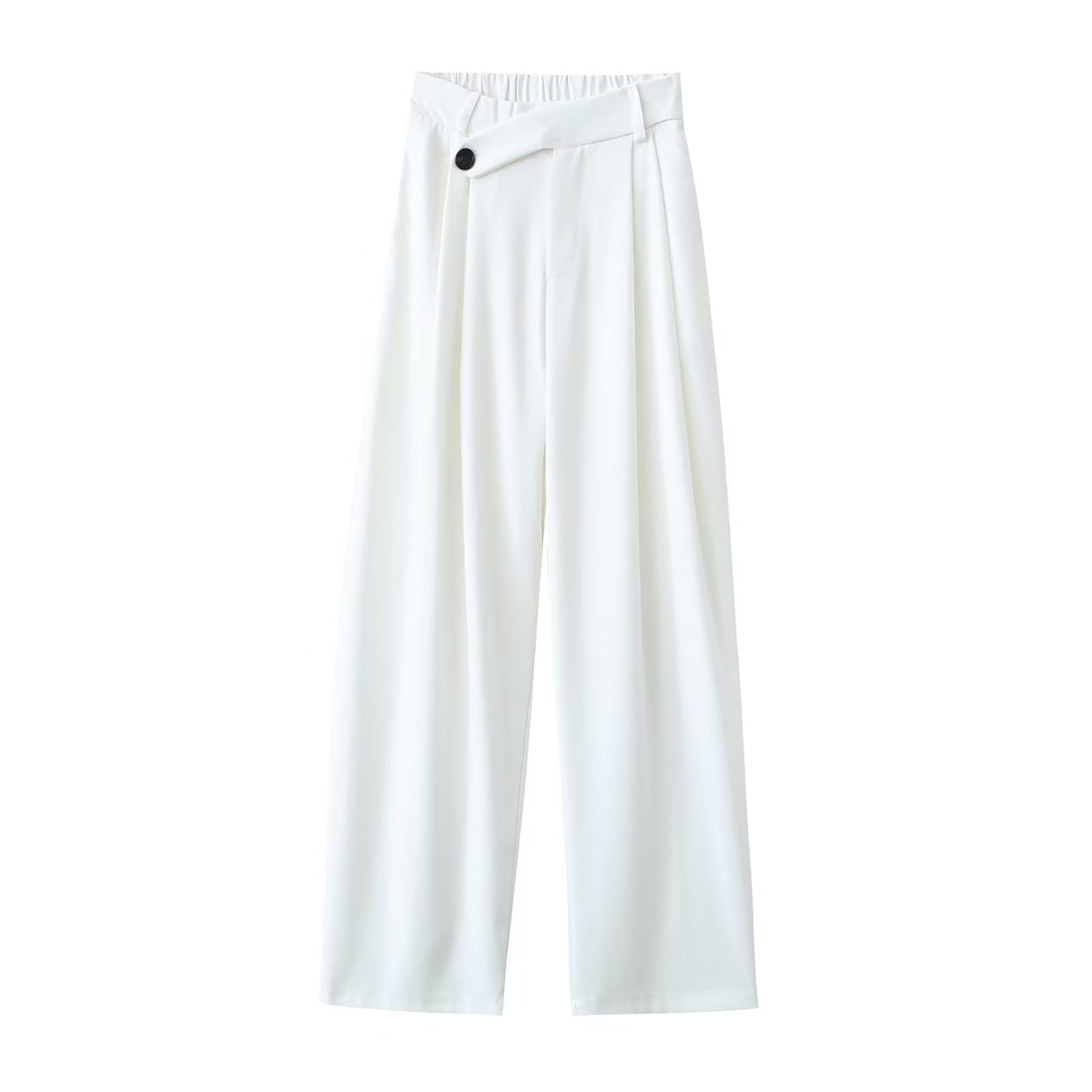 Autumn Winter Irregular Asymmetric Blazer High Waist Wide Leg Pants Set