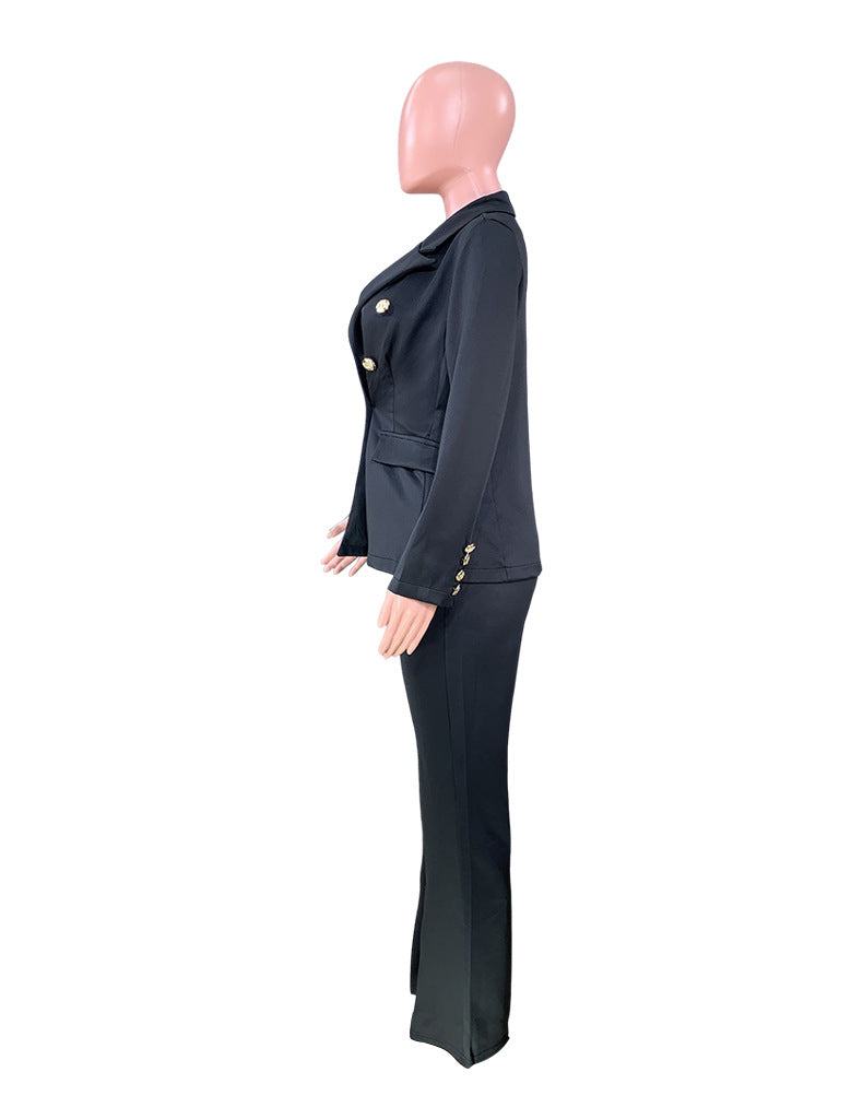 Clothing Spring Autumn Long Sleeve Suit Business Work Pant Two-piece Set