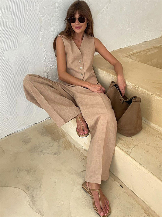 Tossy 2 Piece-set Wide Leg Trousers Patchwork High Waist Straight Legg Outfits Vestidos ’s Pants Sets