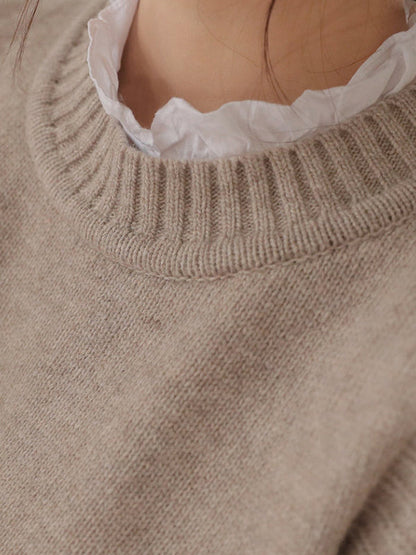 Simple Sleeveless Loose Buttoned Color Round-neck Sweater Vest Outerwear