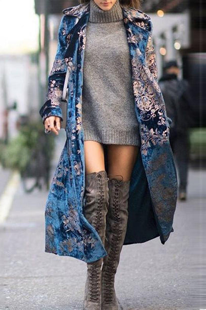 British Style Print Cardigan Collar Outerwear