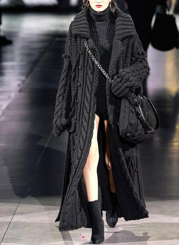 Long Cardigan Sweater Twist Knitted Clothing