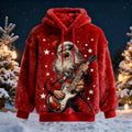 Comstylish Men's Viking Guitar Santa Comfortable Plush Hoodie