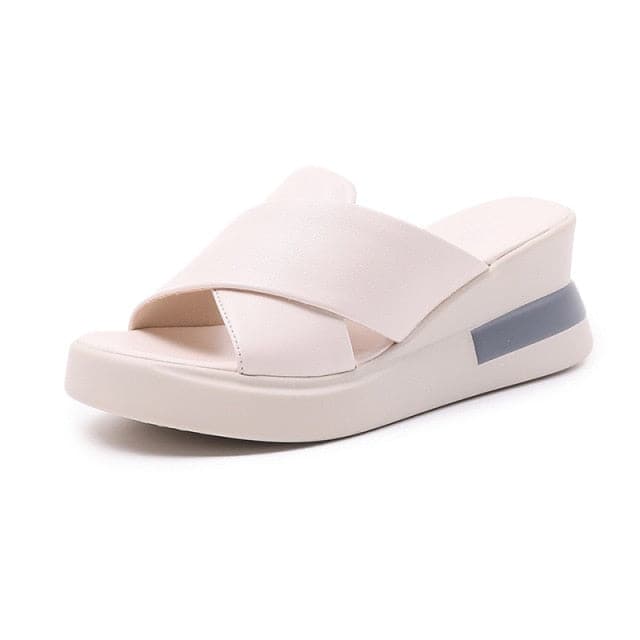 Wedge Shoes for Sandals Color Open Toe High Heels Buckle Strap Female Sandalias