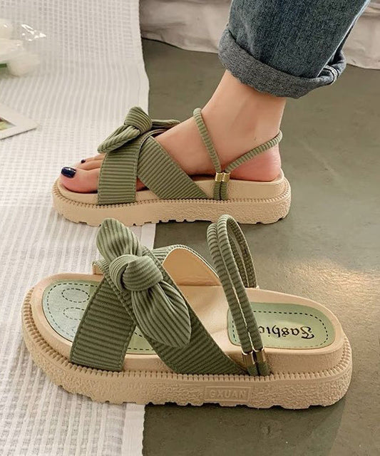 Green Platform Stylish Splicing Slide Sandals Peep Toe Uu015