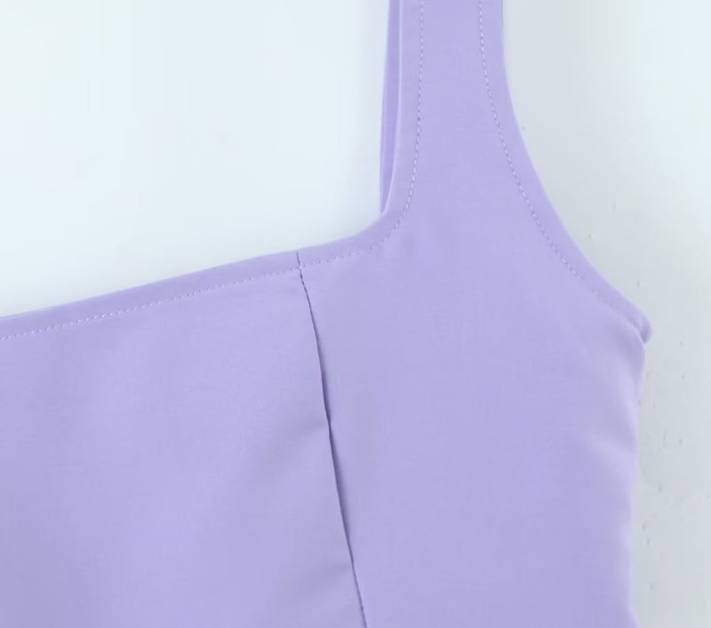 Winter Clothing Short Small Tank Top Top High Waist Buckle Pants Suit Set