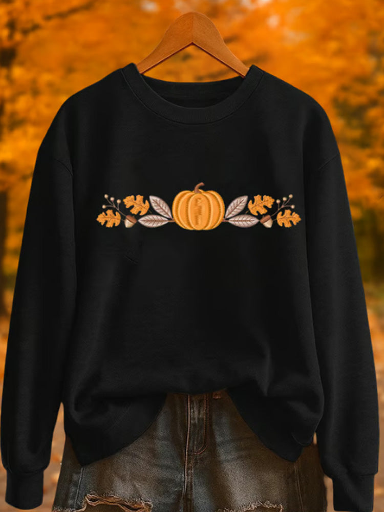 Women's Pumpkin Season Printed Sweatshirt artswardrobe