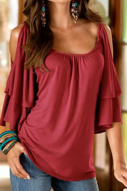 Patchwork U Neck T-shirts(8 Colors)