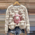 Cute Sheep Pattern Comfortable Plush Sweatshirt