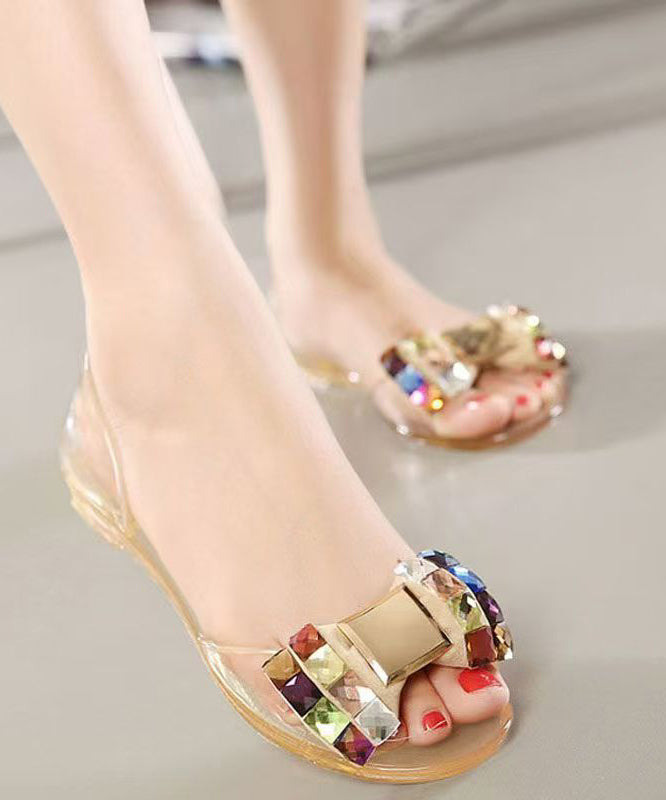 New Black Water Diamond Flat Bottom Fish Mouth Sandals Ag1005