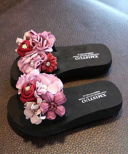 Pink Splicing Slide Sandals Peep Toe Ag1003