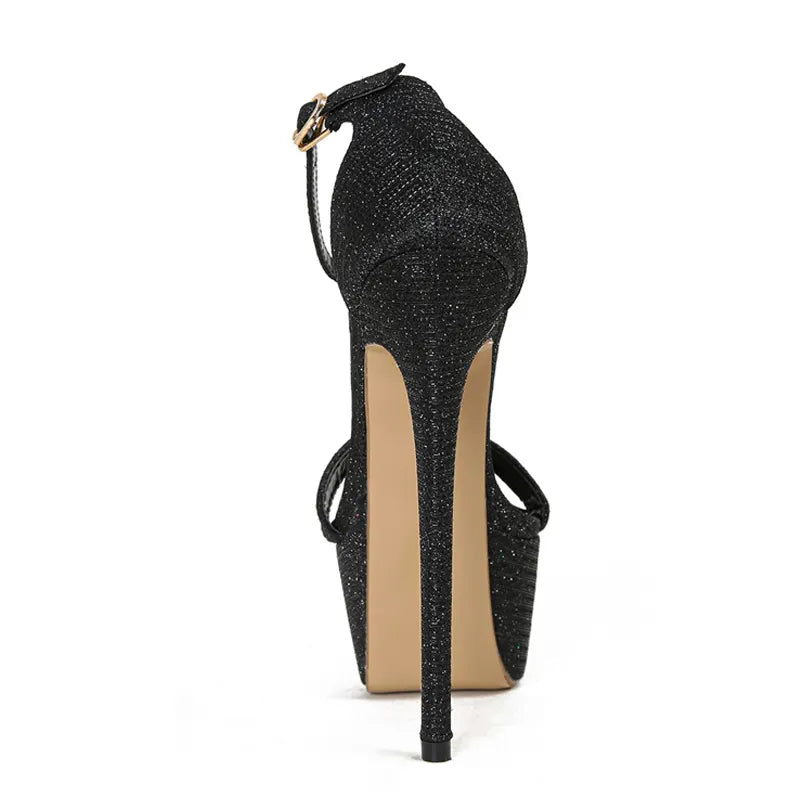 Liyke Model Catwalk Sequined Platform Sandals – ’s Open Toe Party Nachtclub Stripper Heels Pole Dance Shoes