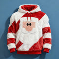 Comstylish Fun Santa Claus Men's Flannel Color Block Hoodie