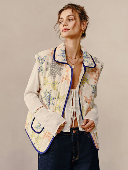 Boheme Printed Contrast Trim Winter Coat