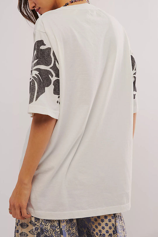 Print Loose Round Neck Short Sleeve T-shirt