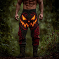 Men's Halloween Pumpkin Face Inspired Cozy Knit Pants artswardrobe