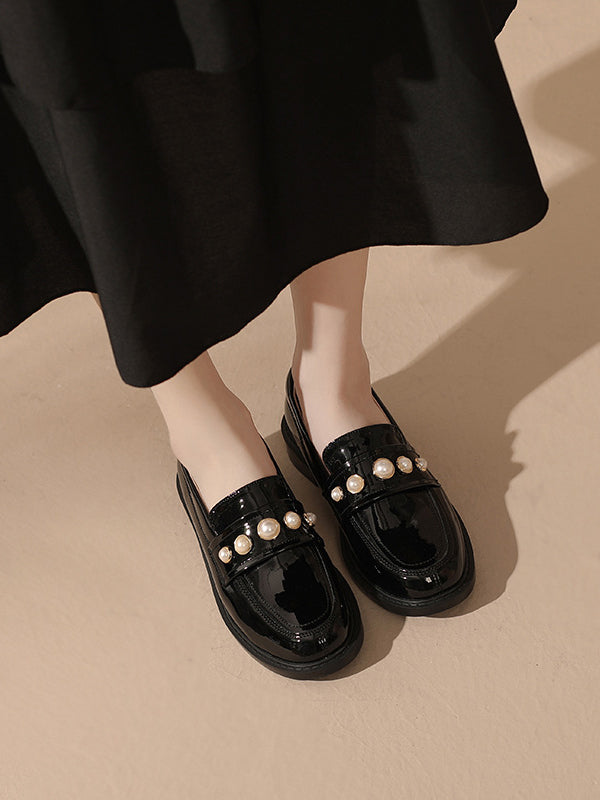 Round-toe Split-joint Loafers