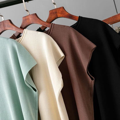 Summer Color Sleeveless Vest Sweater Wide Leg Pants Ice Silk Set – Outfit for Hot Days